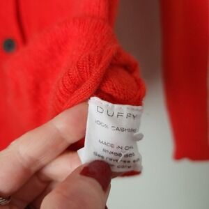 DUFFY 100% Cashmere Red Button Front Cardigan Sweater Pockets Size S