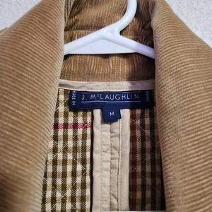 J. MCLAUGHLIN VTG Quilted Vest Tan Corduroy Collar Zip Up Riding Style M