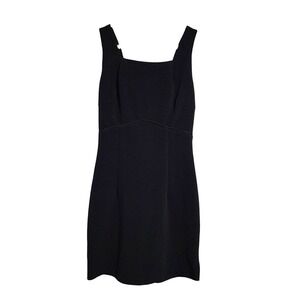 JS COLLECTIONS 90s Black Lace-Up Back Sleeveless Corporate Gothic Dress Size 10