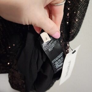 DOROTHEE SCHUMACHER Sparkling Moment Sequined Minidress Mesh Sleeves Brown 2