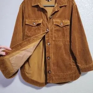 MADEWELL Corduroy Yorkway Shirt Jacket in Butterscotch Brown Size S