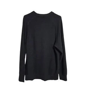 LULULEMON Textured Knit Crewneck Sweater Heathered Black Coolmax Blend Size L