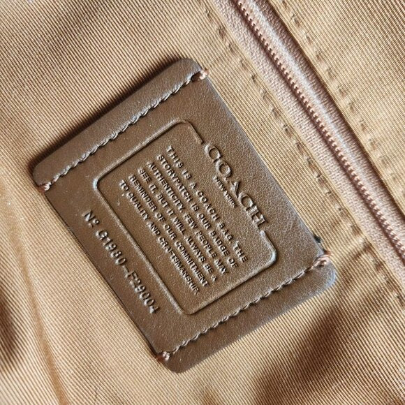 COACH Charlie Pebble Leather Backpack Saddle Brown Tan Size M