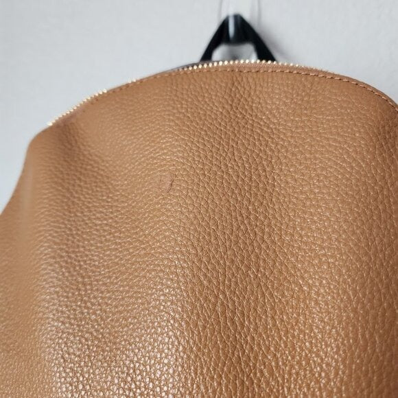 COACH Charlie Pebble Leather Backpack Saddle Brown Tan Size M