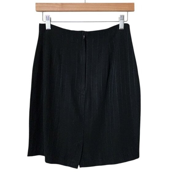FRANCINE BROWER VINTAGE 90s mini office siren skirt pinstripe mini skirt 7/8