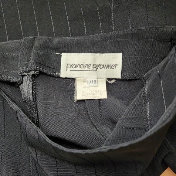 FRANCINE BROWER VINTAGE 90s mini office siren skirt pinstripe mini skirt 7/8