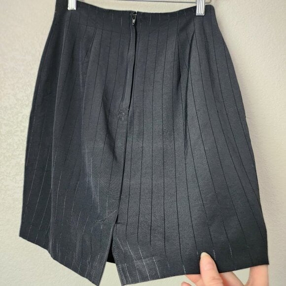 FRANCINE BROWER VINTAGE 90s mini office siren skirt pinstripe mini skirt 7/8