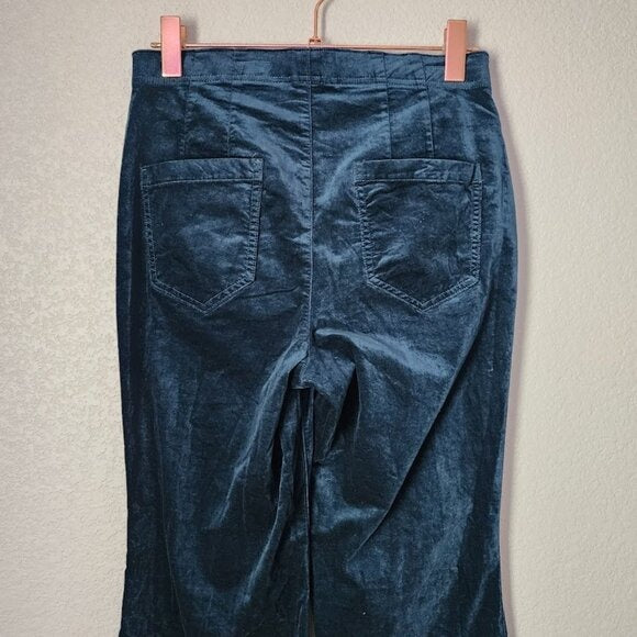 ANTHROPOLOGIE PILCRO Pull on Pants Retro Flare velvet Pants Sea green 29