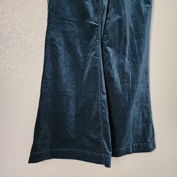 ANTHROPOLOGIE PILCRO Pull on Pants Retro Flare velvet Pants Sea green 29
