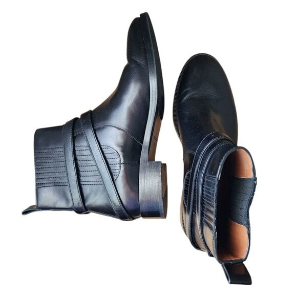 TORY BURCH T Hardwear Chelsea boots in black smooth leather size 8.5