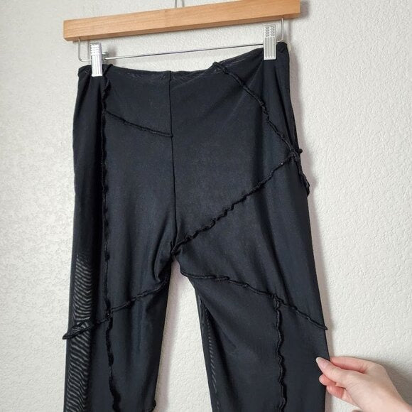 CULT NAKED Sheer Jungle Trousers in black size M
