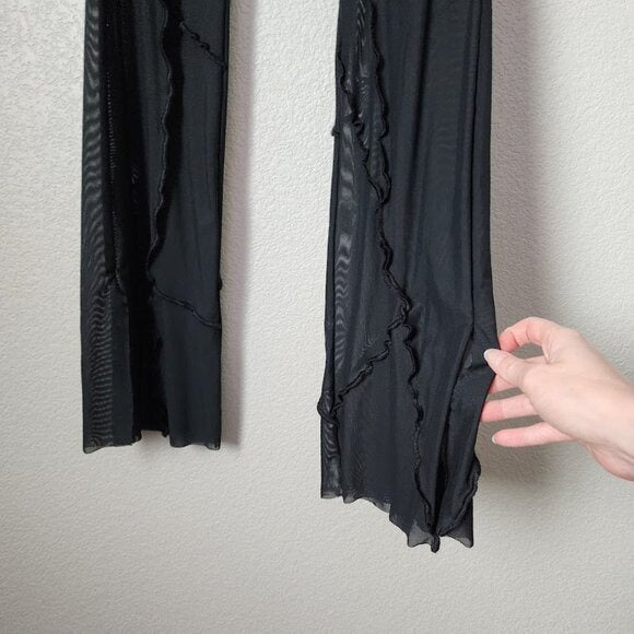 CULT NAKED Sheer Jungle Trousers in black size M