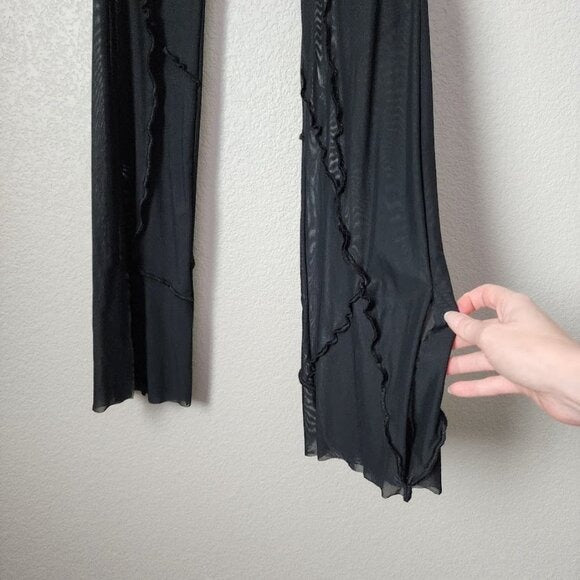 CULT NAKED Sheer Jungle Trousers in black size M