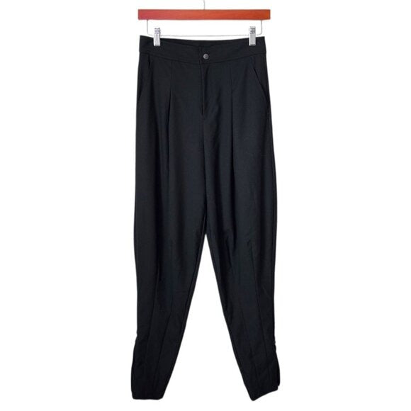 GENTLE HERD wool blend tapered trousers in black size S