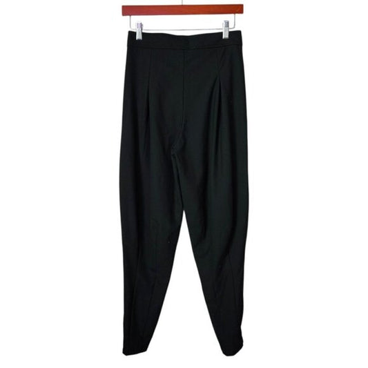 GENTLE HERD wool blend tapered trousers in black size S