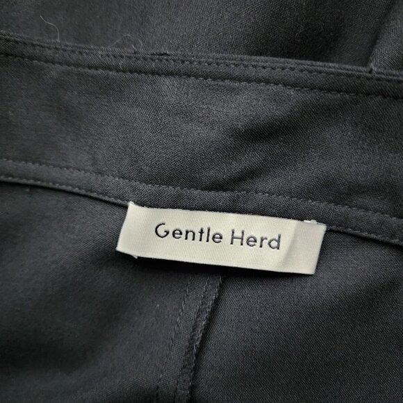 GENTLE HERD wool blend tapered trousers in black size S
