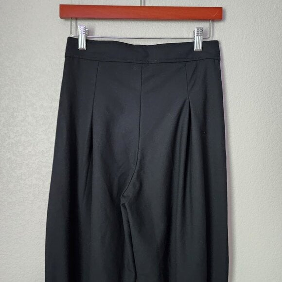 GENTLE HERD wool blend tapered trousers in black size S
