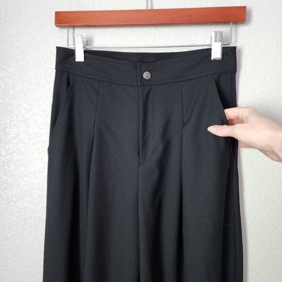 GENTLE HERD wool blend tapered trousers in black size S
