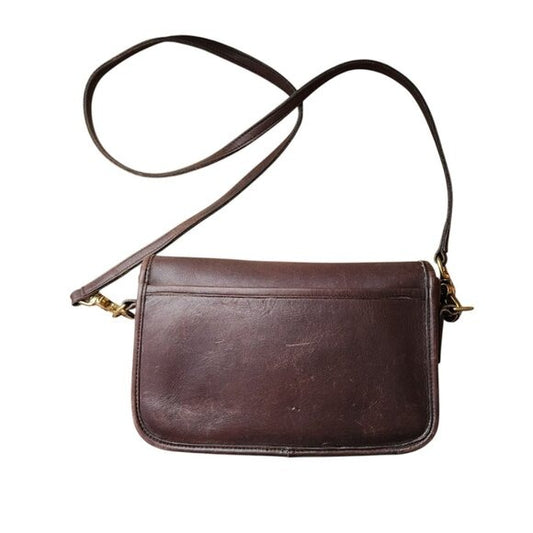 COACH VINTAGE Penny Pocket Bag in Chocolate Brown Glovetanned Leather USA