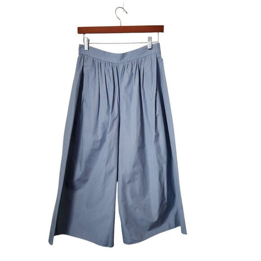 ROUGE VIF wide leg pants pleated pocket dress slack cropped dusty blue 38