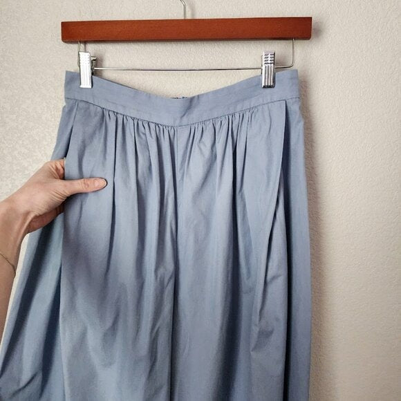 ROUGE VIF wide leg pants pleated pocket dress slack cropped dusty blue 38