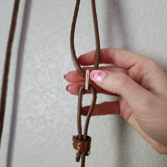 BRAHMIN Marley Crossbody in Pecan Croc Embossed leather mini bag