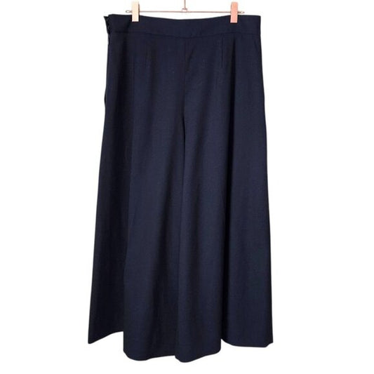 COS Wool High Waisted Wide Leg Trouser pants in dark navy ink size 8