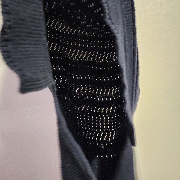 J.JILL knit sweater tunic in dark navy blue cotton linen blend size L