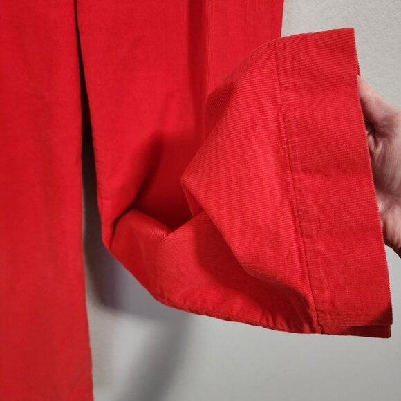 MARINE LAYER Bridget Corduroy Wide Leg Button Exposed Cropped Pants red 10/12
