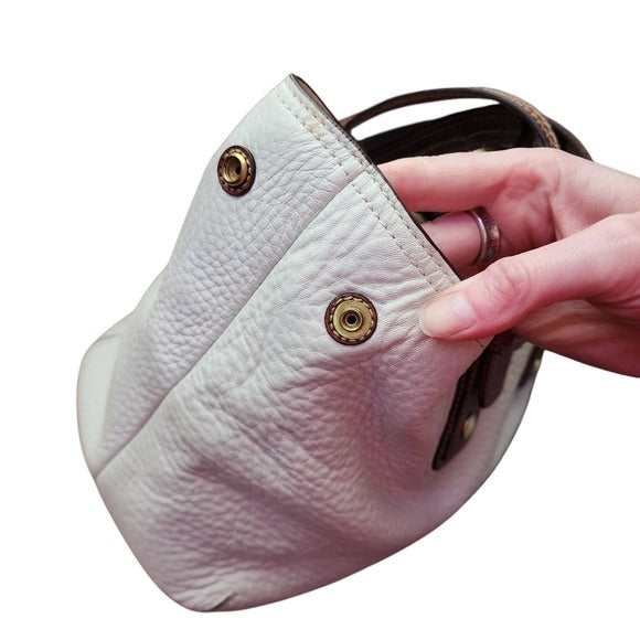 COACH Soho White Brown Leather Tote Bag