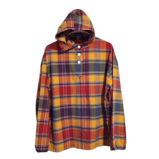 FLORENCE WALSH VINTAGE 60's plaid hoodie shirt long sleeve