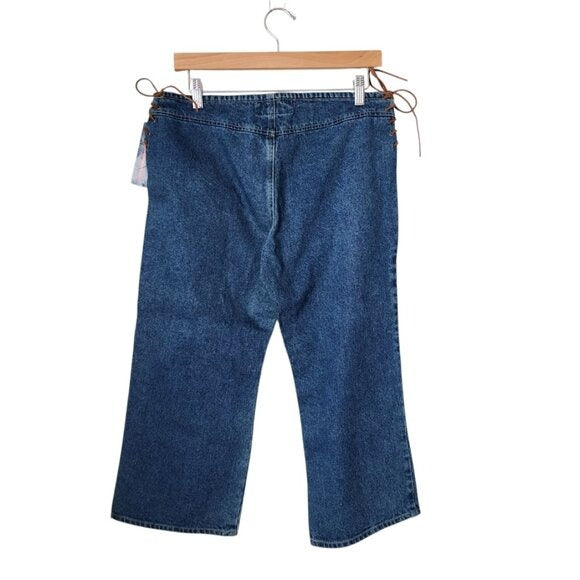 ATTITUDE vintage 90's lace up detail capri jeans NEW WITH TAGS 9/10