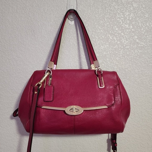 COACH Madison Madeline East/West Satchel Small in Magenta pink