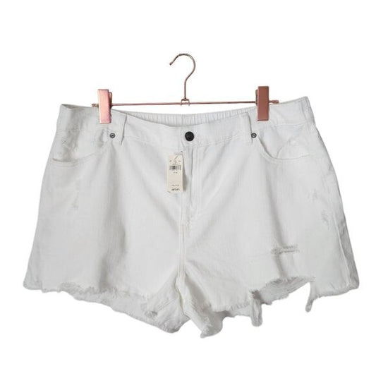 AERIE light weight denim pull on shorts in white NEW size XL