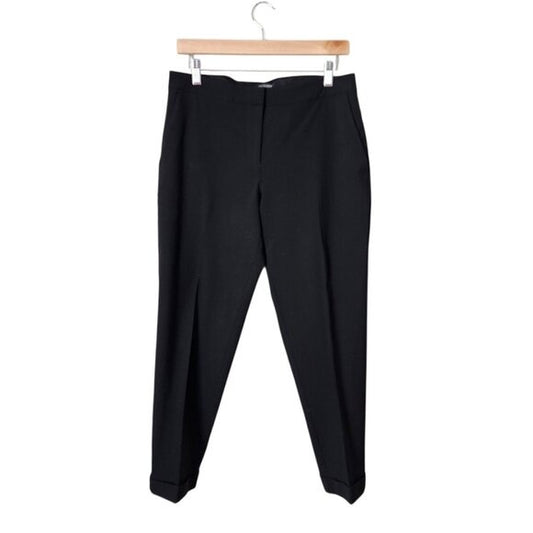 EILEEN FISHER Cuffed Dress slacks wool blend in black size 10