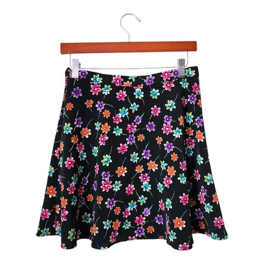 MY MICHELLE VINTAGE 90s Mini daisy circle skirt tennis skater skirt black