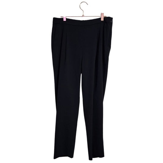 MINISTRY OF SUPPLY pleated stretch waist zip slim pants in black size 10
