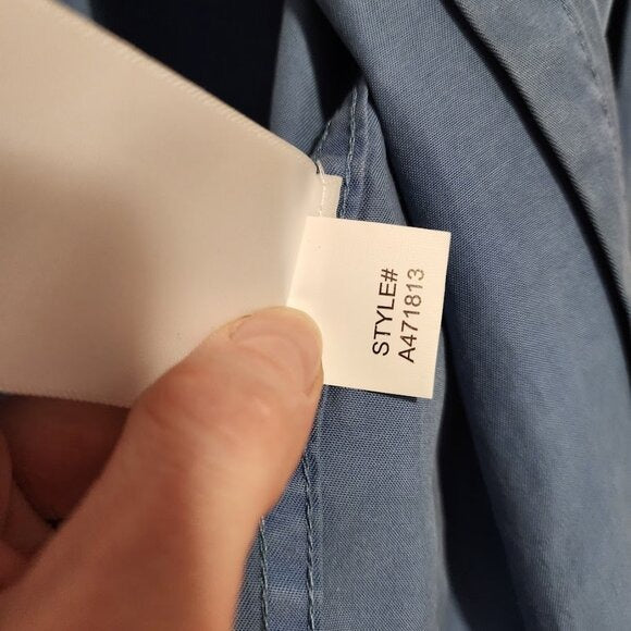 LAURIE FELT Easy Button Down TENCEL Shirt Washed Blue NEW size M