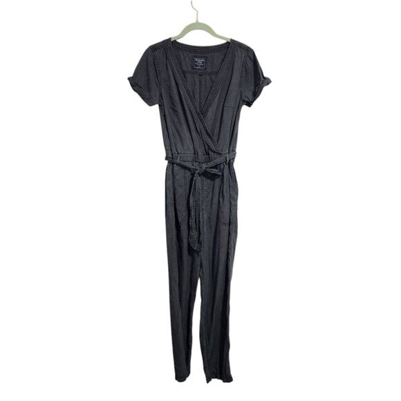 ABERCROMBIE & FITCH 100% lyocell jumpsuit in charcoal grey size S