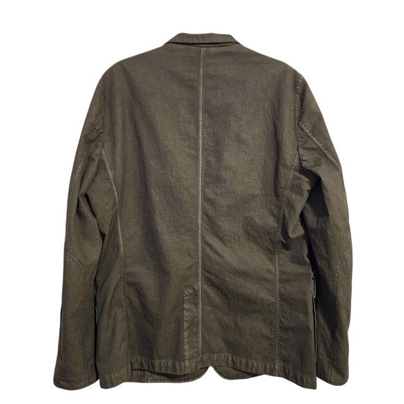 JOHN BARRITT Military Utility Blazer Jacket Olive Green Safari Workwear Jacket