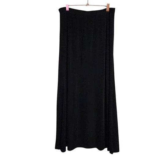 SLINKY BRAND Vintage 90s Minimalist Black Stretch Maxi Skirt L Made in USA