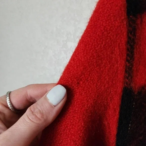 1950s RELIANCE Wool Buffalo Plaid Jacket Red Black Checkered Talon Zip USA
