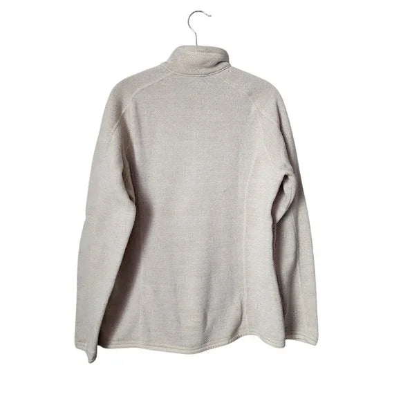 PATAGONIA Better Sweater Quarter Zip Pullover Fleece Oatmeal Tan Size L