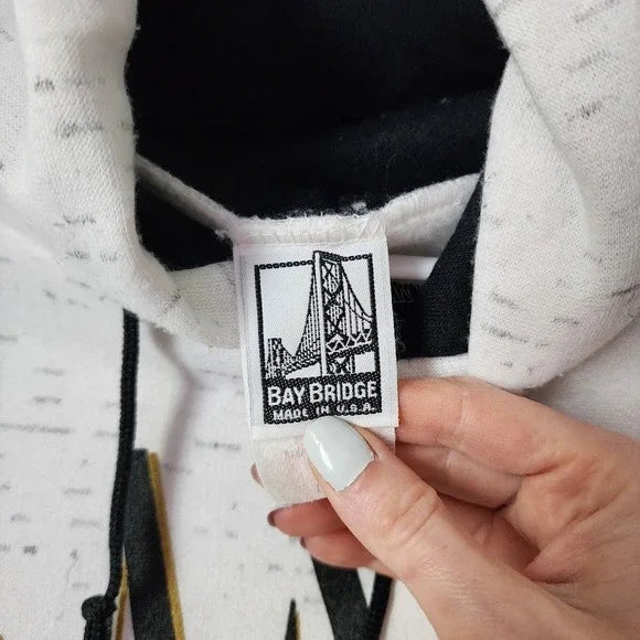 VINTAGE Alaska Seward Hoodie Bay Bridge USA Made Puffy Graphic Size XL