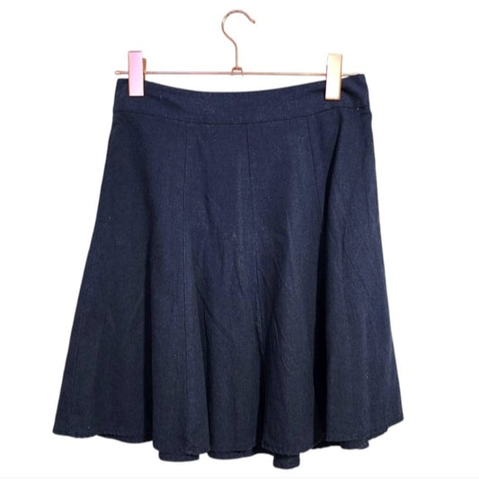TROPICAL WEAR x VINTAGE 100% linen circle skirt tennis skirt navy M