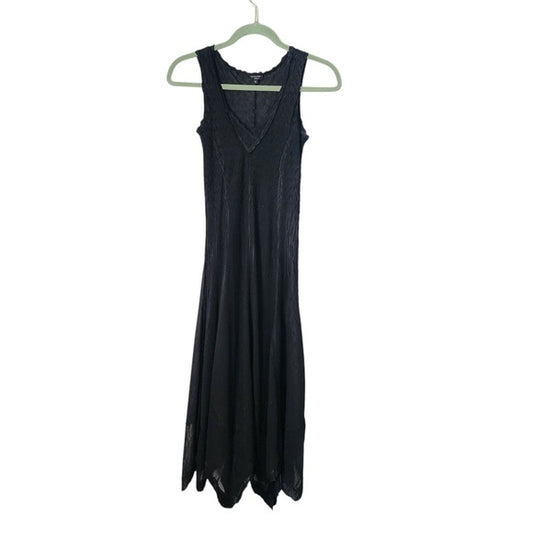 KOMAROV sheer little black handkerchief dress Sleeveless Dress size S