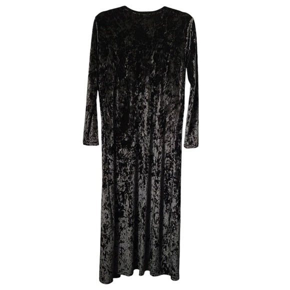 CRAZY TRAIN Black Velvet Long duster Cardigan whimsygoth witchy size S