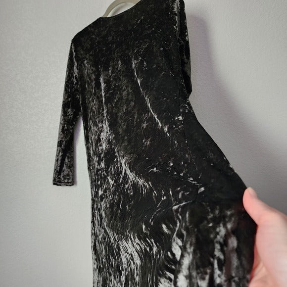 CRAZY TRAIN Black Velvet Long duster Cardigan whimsygoth witchy size S