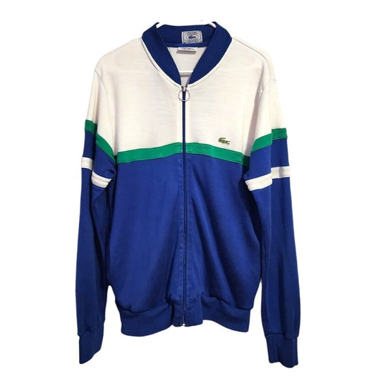 LACOSTE x VINTAGE 70s Blue White full zip Track Jacket size L
