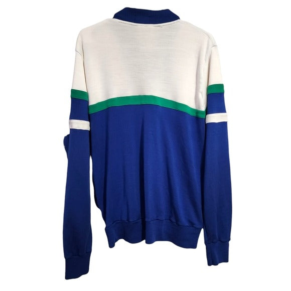 LACOSTE x VINTAGE 70s Blue White full zip Track Jacket size L